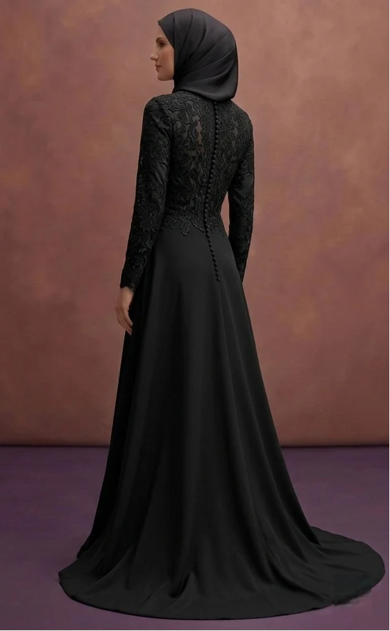 Black Muslim Prom Dresses – Classic & Timeless Elegance - Image 3