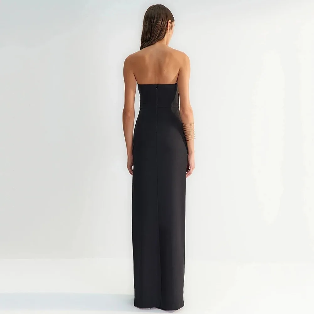Black Pink Color Women Sexy Strapless Shinning Sequins Bodycon Bandage Long Dress Celebrate Fashion Birthday Party Outfit - Image 3