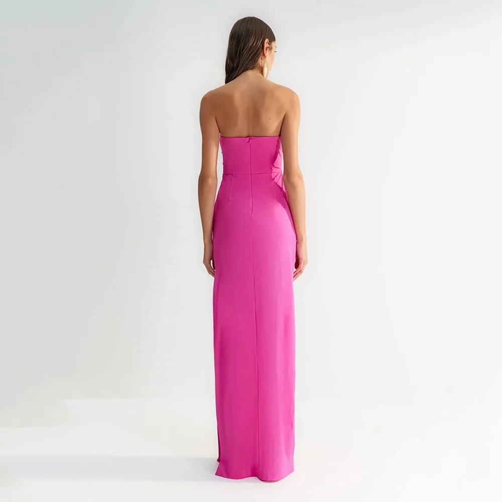Black Pink Color Women Sexy Strapless Shinning Sequins Bodycon Bandage Long Dress Celebrate Fashion Birthday Party Outfit - Image 5