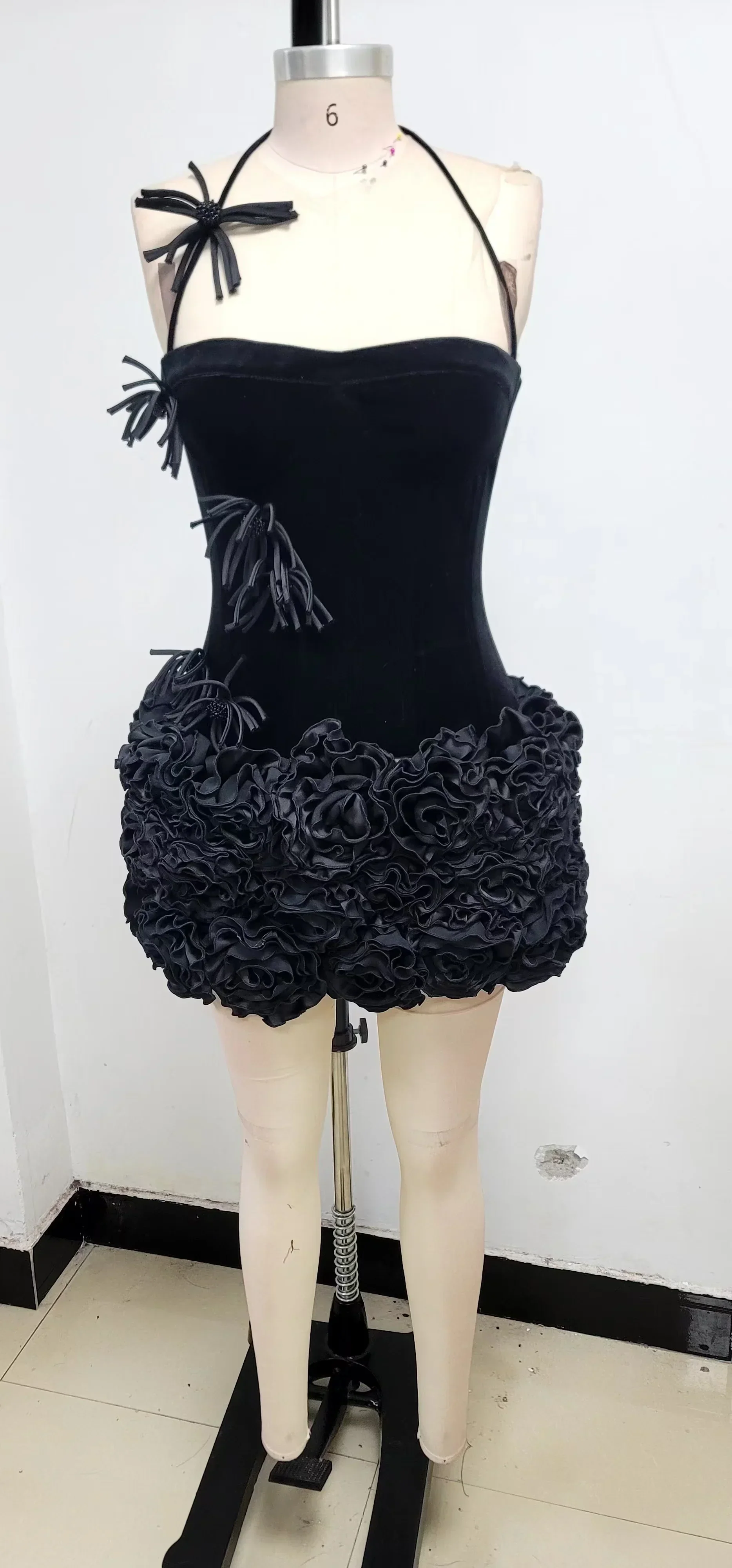 Black Red Color Women Sexy Strapless Laced-up Tops Florlas Bodycon Mini Skirt Set Celebrate Birthday Party Cocktail Dress - Image 5