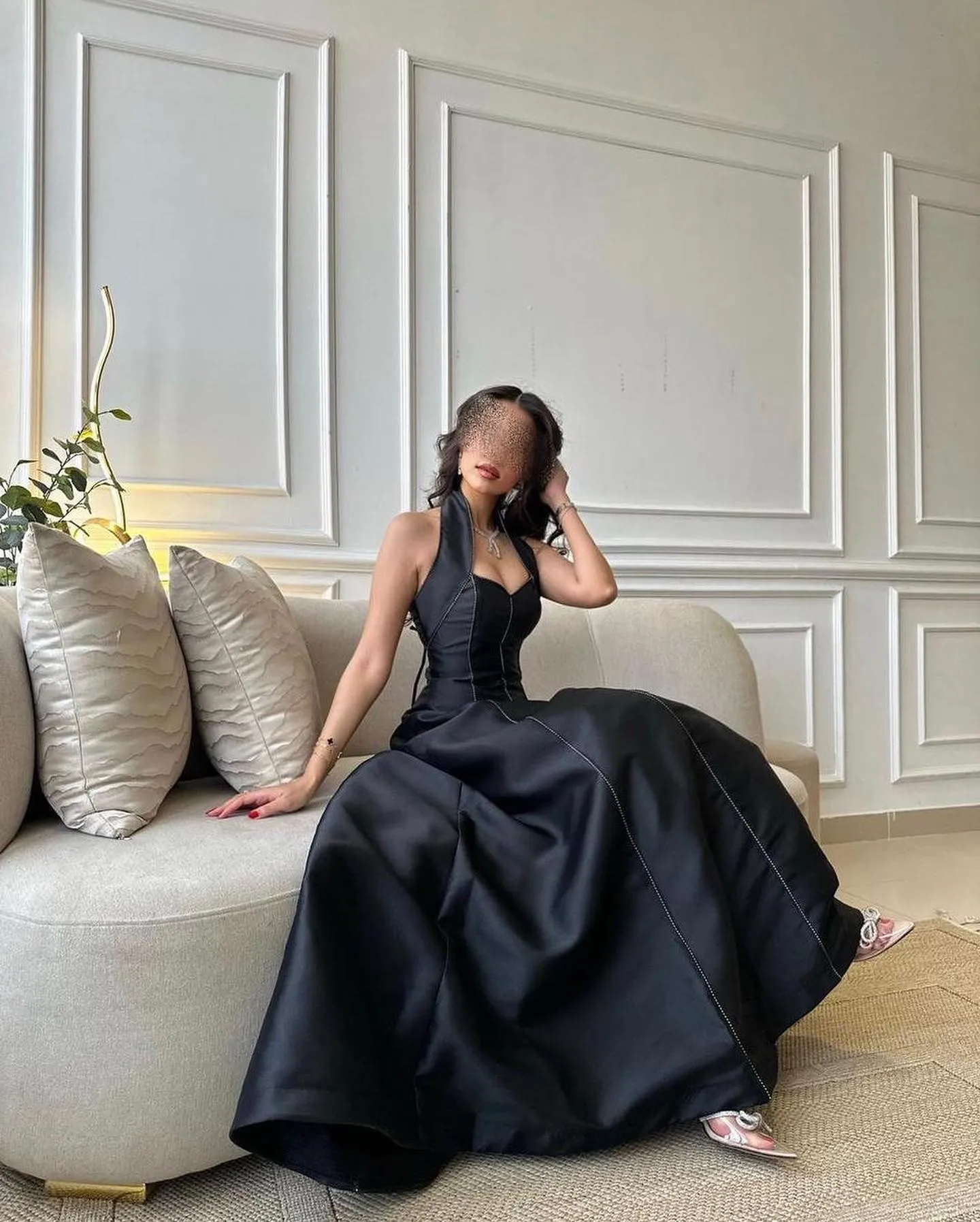 Black Saudi Arabic Satin Evening Dresses Spaghetti Strap Floor Length Dubai Women Party Gowns Formal Prom Dresses - Image 3
