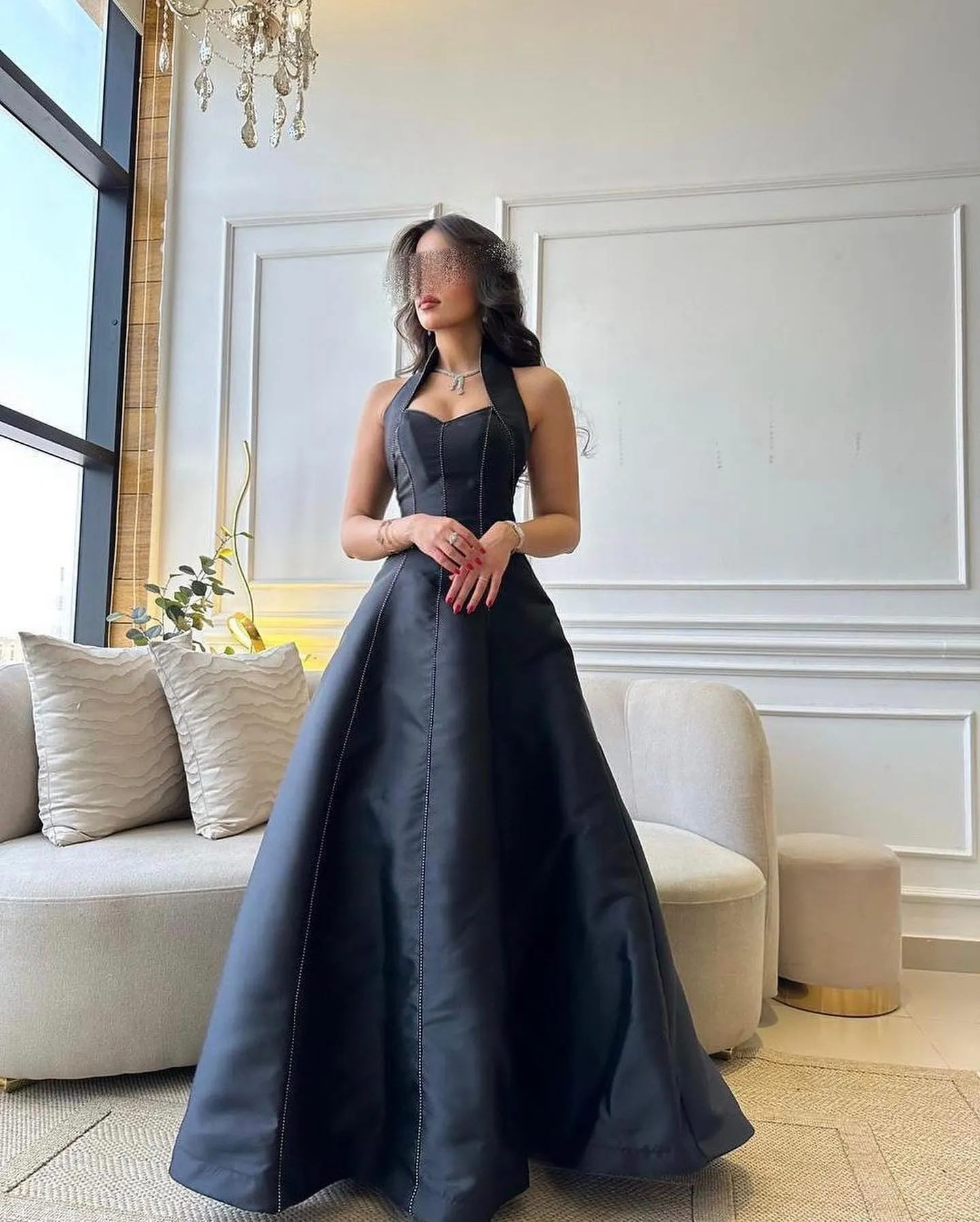 Black Saudi Arabic Satin Evening Dresses Spaghetti Strap Floor Length Dubai Women Party Gowns Formal Prom Dresses - Image 4