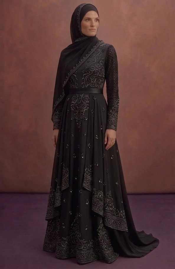 Black Simple Muslim Prom Dresses – Elegant & Understated - Image 2