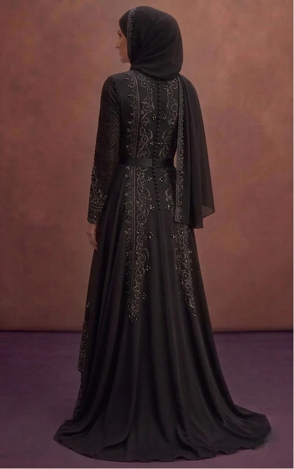 Black Simple Muslim Prom Dresses – Elegant & Understated - Image 3