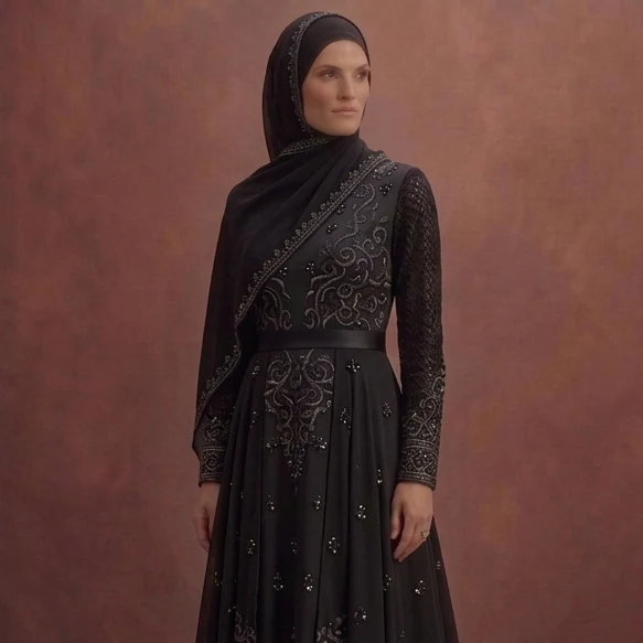 Black Simple Muslim Prom Dresses – Elegant & Understated - Image 4