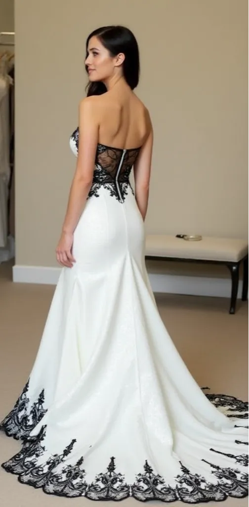 Black Wedding Dress | Chic Dark Bridal Gown for Non-Traditional Wedding Styles - Image 3