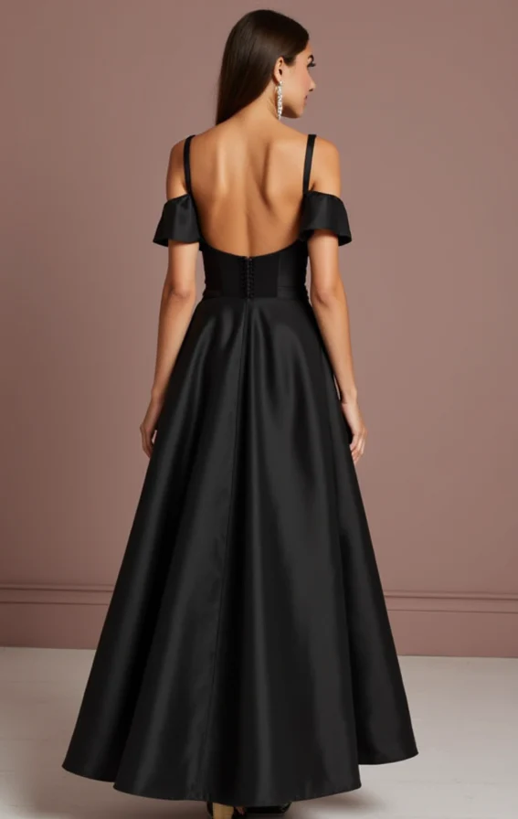 Black Wedding Dress for Elegant Evening Weddings with a Luxe Feel - Image 3