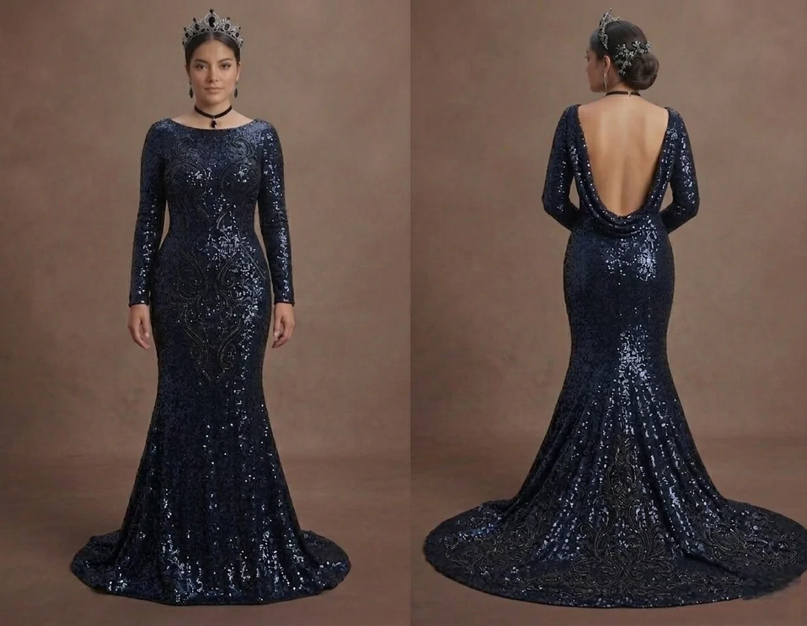 Black Wedding Dress Sequin Fitted Glam Reception