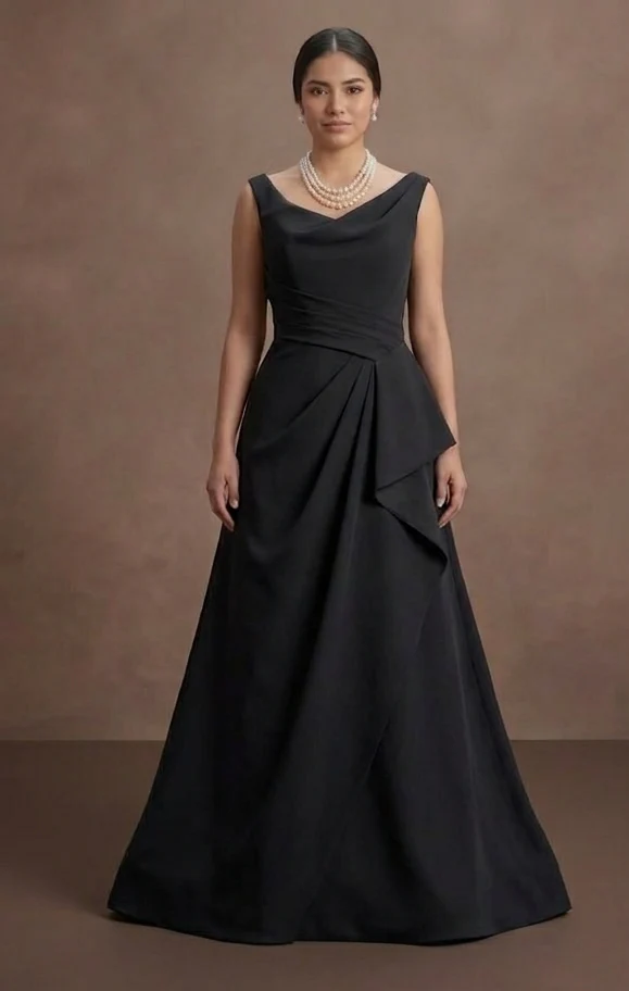 Black Wedding Dress Silk Minimalist Modern Ceremony - Image 2