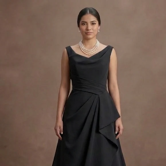 Black Wedding Dress Silk Minimalist Modern Ceremony - Image 4