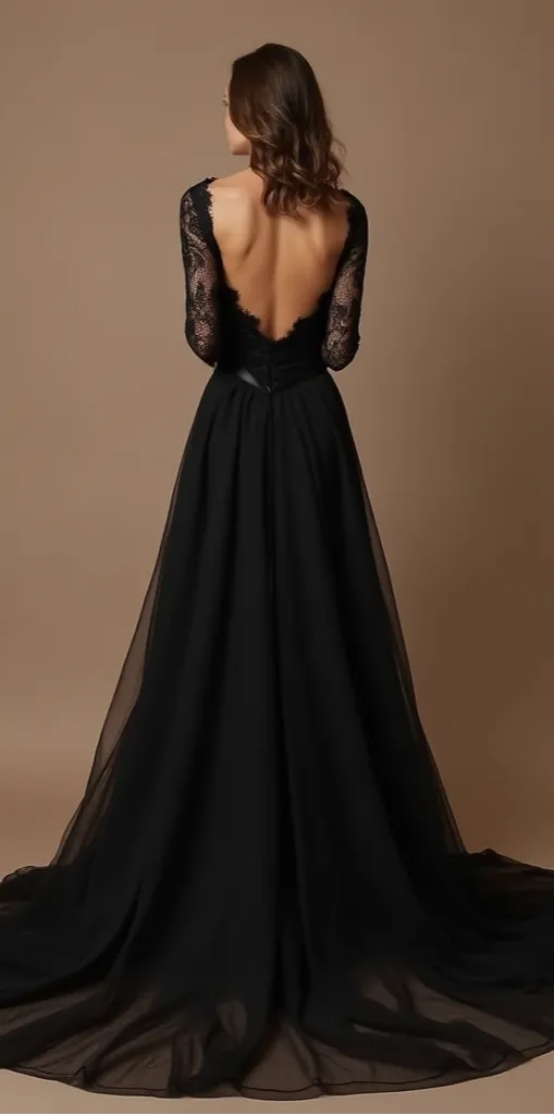 Black Wedding Dress | Sleek Black Gown for a Contemporary and Edgy Bridal Style - Image 3