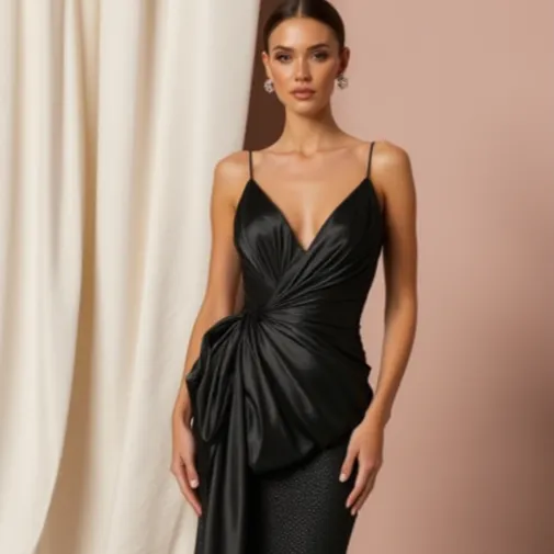 Black Wedding Dress with a Long Train for a Dark Fairytale Look - Image 4