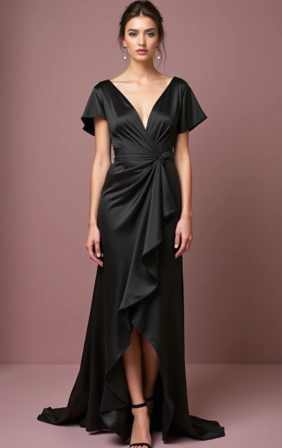 Black Wedding Prom Dress with Sparkling Details for a Bold Look - Image 2