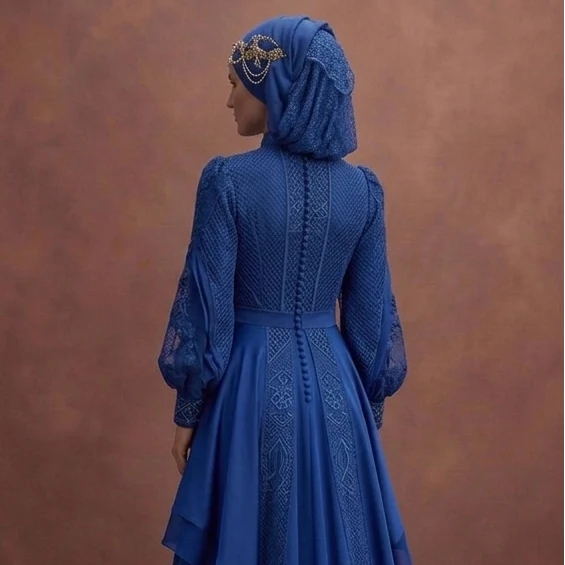 Blue Exclusive Muslim Prom Dresses – Unique & Elegant Designs - Image 5