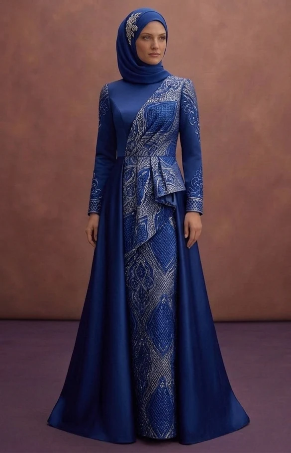 Blue Modern Muslim Prom Dresses – Modesty Meets Fashion - Image 2