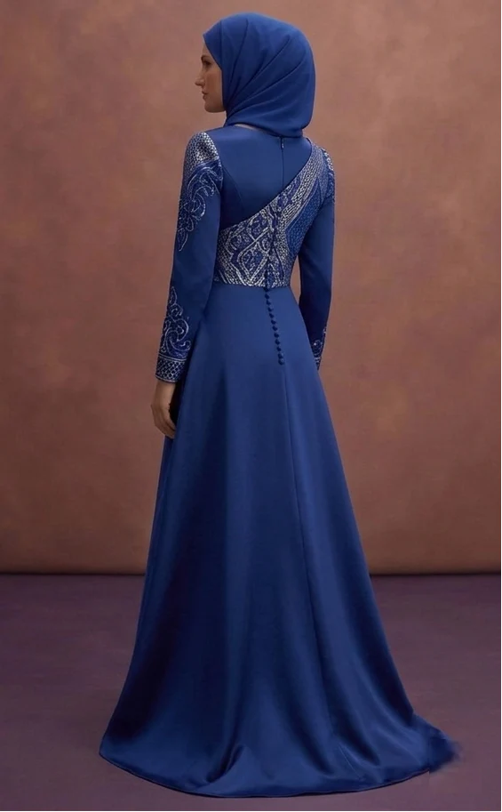 Blue Modern Muslim Prom Dresses – Modesty Meets Fashion - Image 3