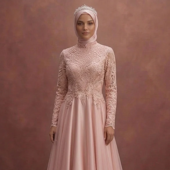 Blush Pink Muslim Prom Dresses – Soft & Feminine Designs - Image 4