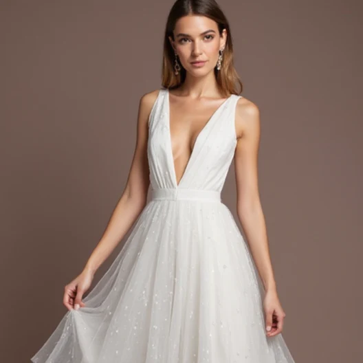Bohemian White Mini Short Wedding Dress with a Relaxed Fit for Effortless Bridal Style - Image 4