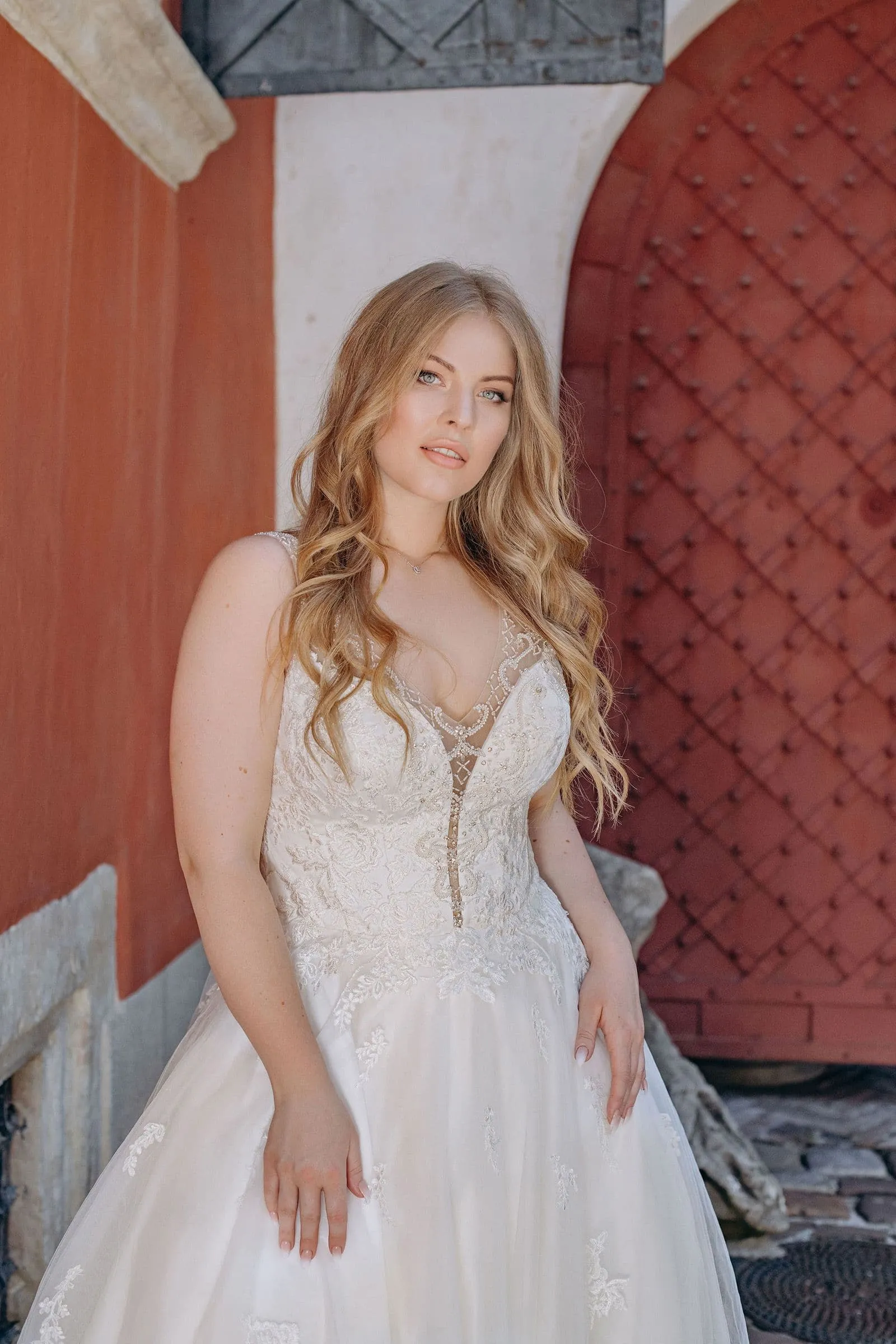 Boho A-Line Wedding Dresses Plus Size V Neck Sleeveless Bride Gowns Appliques Back Zipper Floor Length Tulle Vestido De Noiva - Image 2