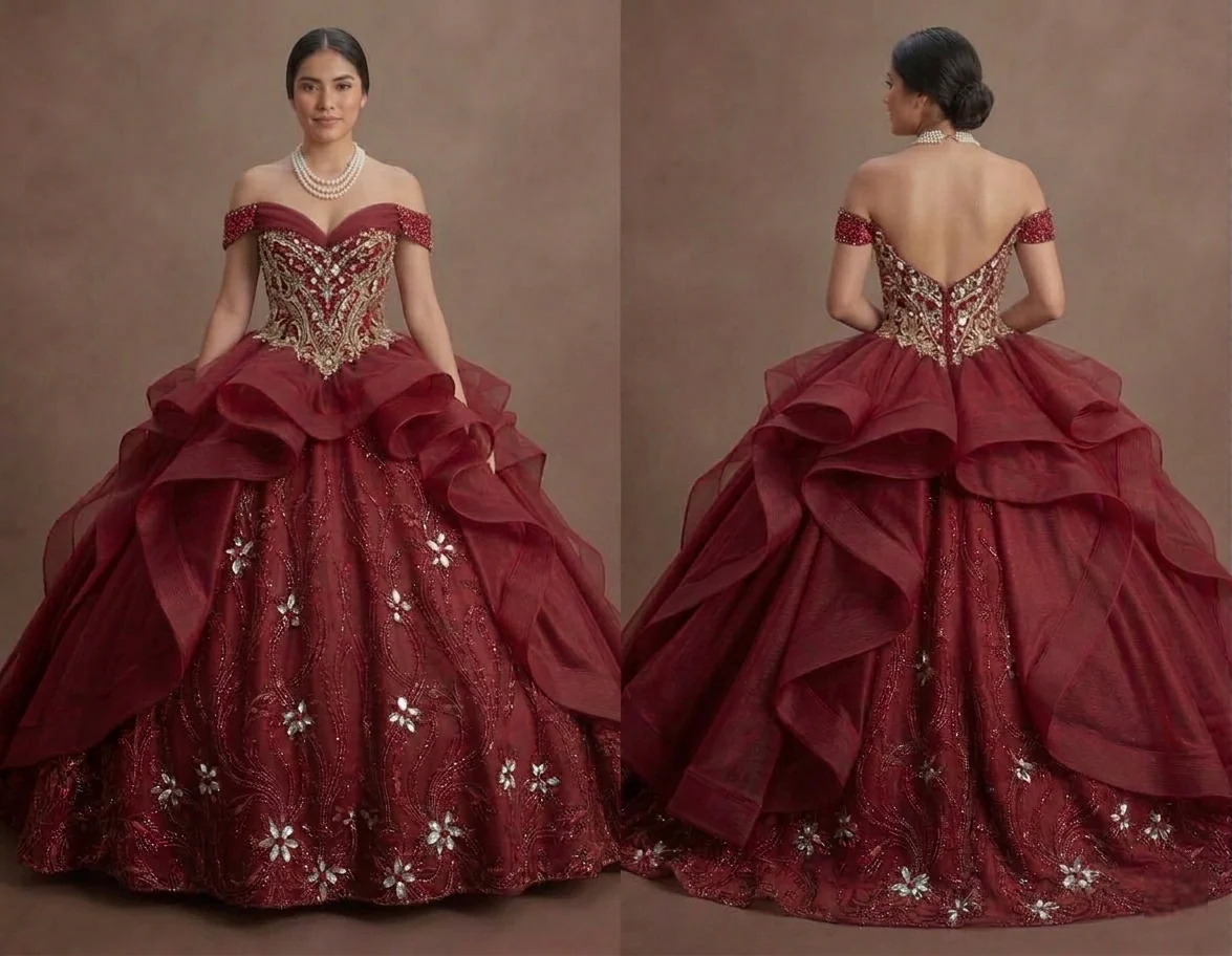 Bold Red Quinceañera Dress Crystal Embellished Luxury Wear