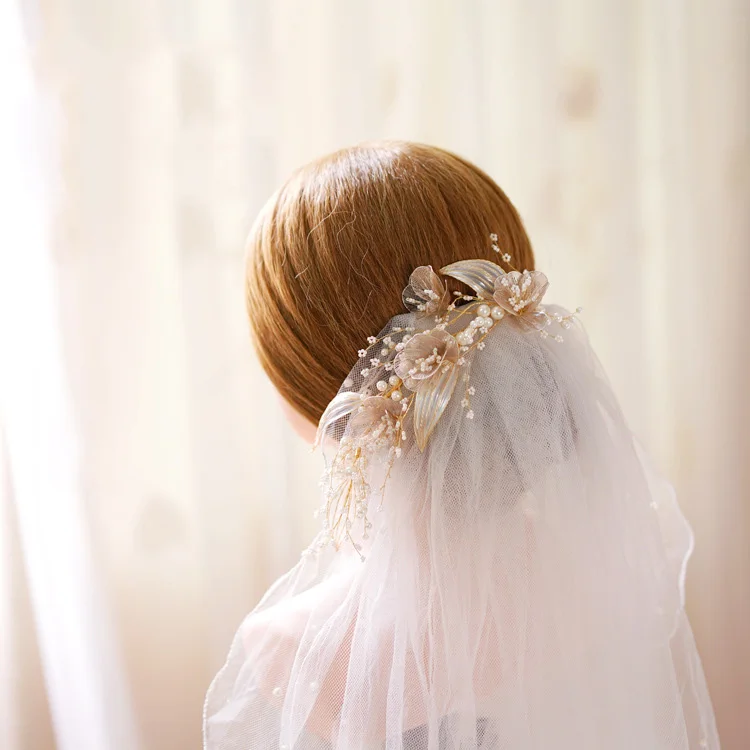 Bridal Hair Accessories Gold Color Headband Headpiece Pearl Hairband For Women Bride Flower Leaf Headdress Crown Wedding Jewelry - Image 5