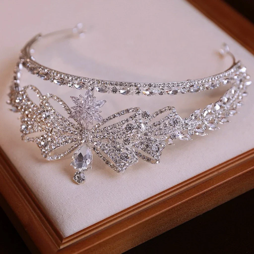 Bridal Hair Jewelry Crystal Zirconia Tiaras and Crowns Princess Queen Diadem For Brides Women Headpieces Wedding Accessories - Image 2