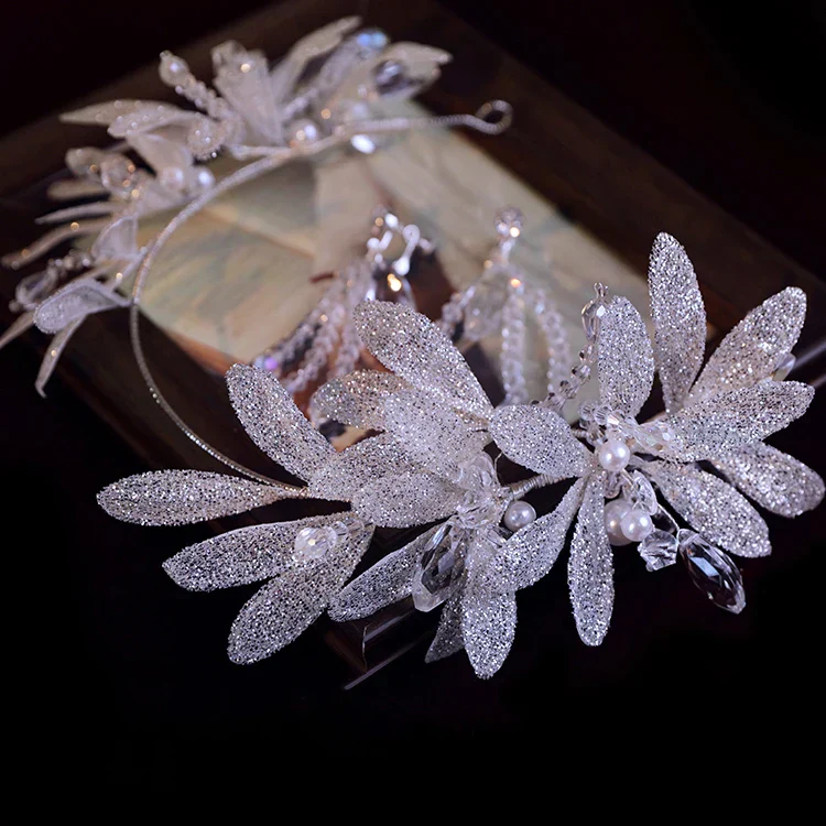 Bridal Hair Jewelry Flower Headband Hairband Silver Color Headpiece Crown For Bride Women Headdress Headwear Wedding Accessories - Image 5