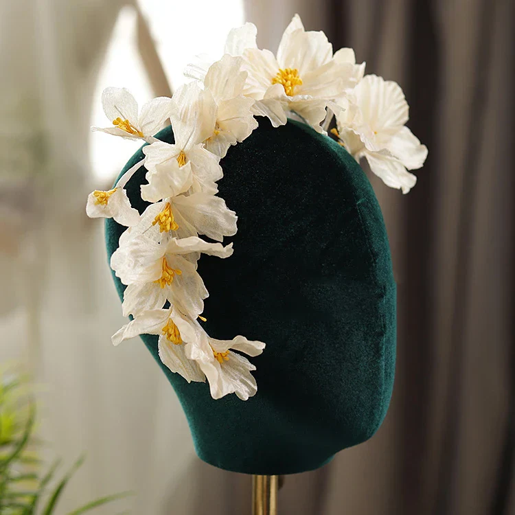 Bridal Hair Jewelry Flower Headbands Hairbands Handmade Headpieces Headwear For Brides Girl Headdress Brides Wedding Accessories - Image 3