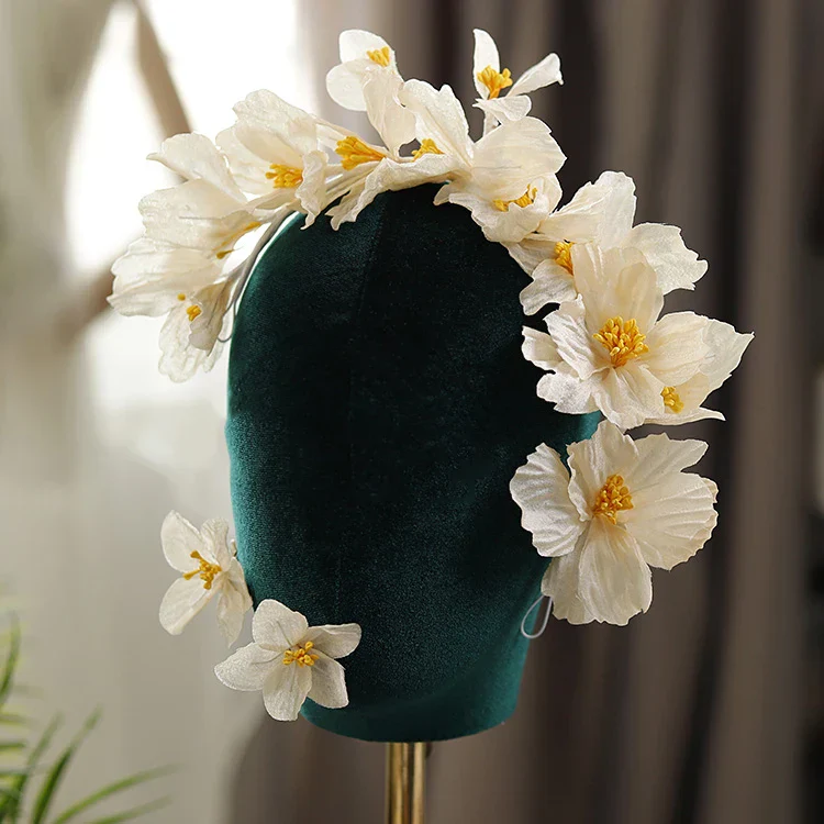 Bridal Hair Jewelry Flower Headbands Hairbands Handmade Headpieces Headwear For Brides Girl Headdress Brides Wedding Accessories - Image 4