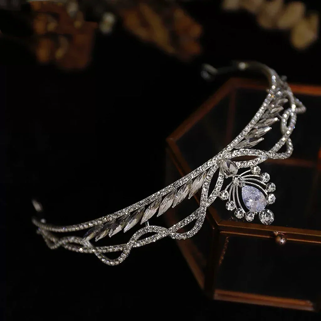 Bridal Hair Jewelry Headband Headpiece Birthday Gift Hairband Brides Women Rhinestones Zircon Crown Tiara Wedding Accessories - Image 2