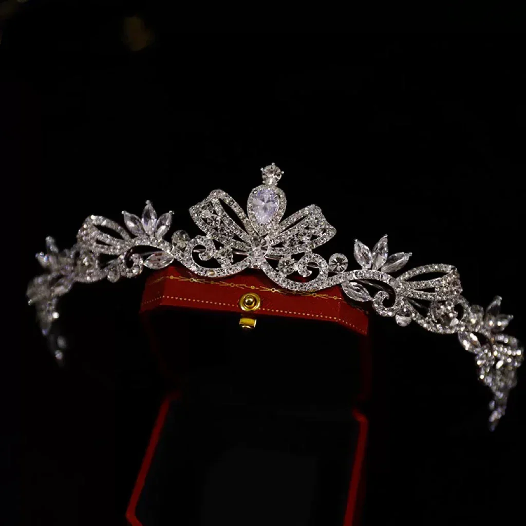 Bridal Hair Jewelry Headband Headpiece Birthday Gift Hairband Brides Women Rhinestones Zircon Crown Tiara Wedding Accessories - Image 4