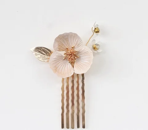 Bridal Jewelry Gold Color Hair Pin Clip Flower Leaf Head Piece For Bride Bridesmaids Women Crystal Hairpin Wedding Accessories - Image 8