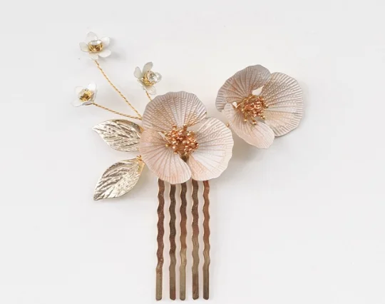 Bridal Jewelry Gold Color Hair Pin Clip Flower Leaf Head Piece For Bride Bridesmaids Women Crystal Hairpin Wedding Accessories - Image 9