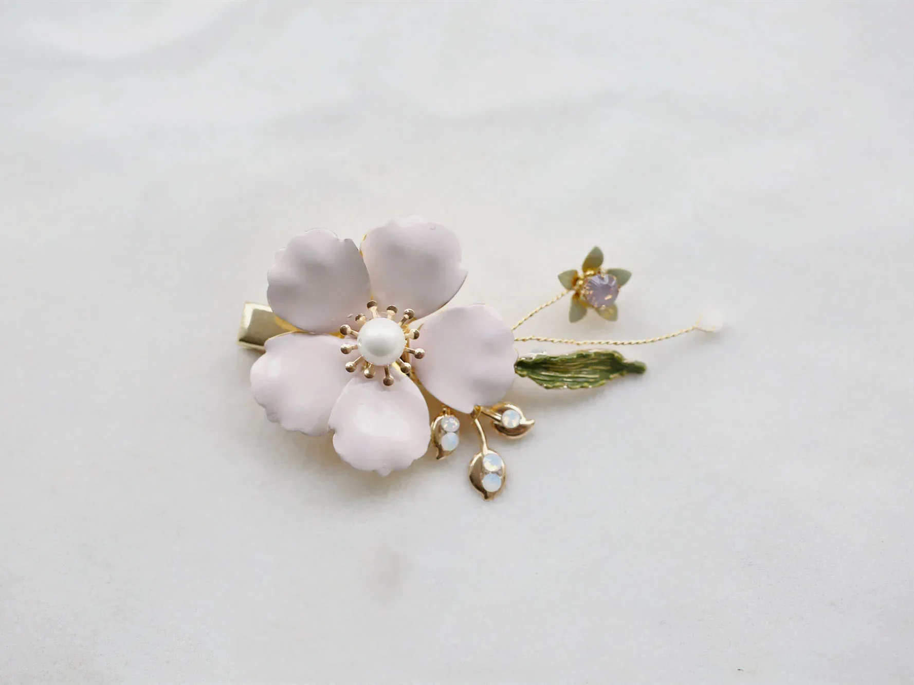 Bridal Jewelry Pink Flower Hairpins Crystal Hair Clips Pins Headpieces For Brides Women Girl Headdress Wedding Accessories - Image 6
