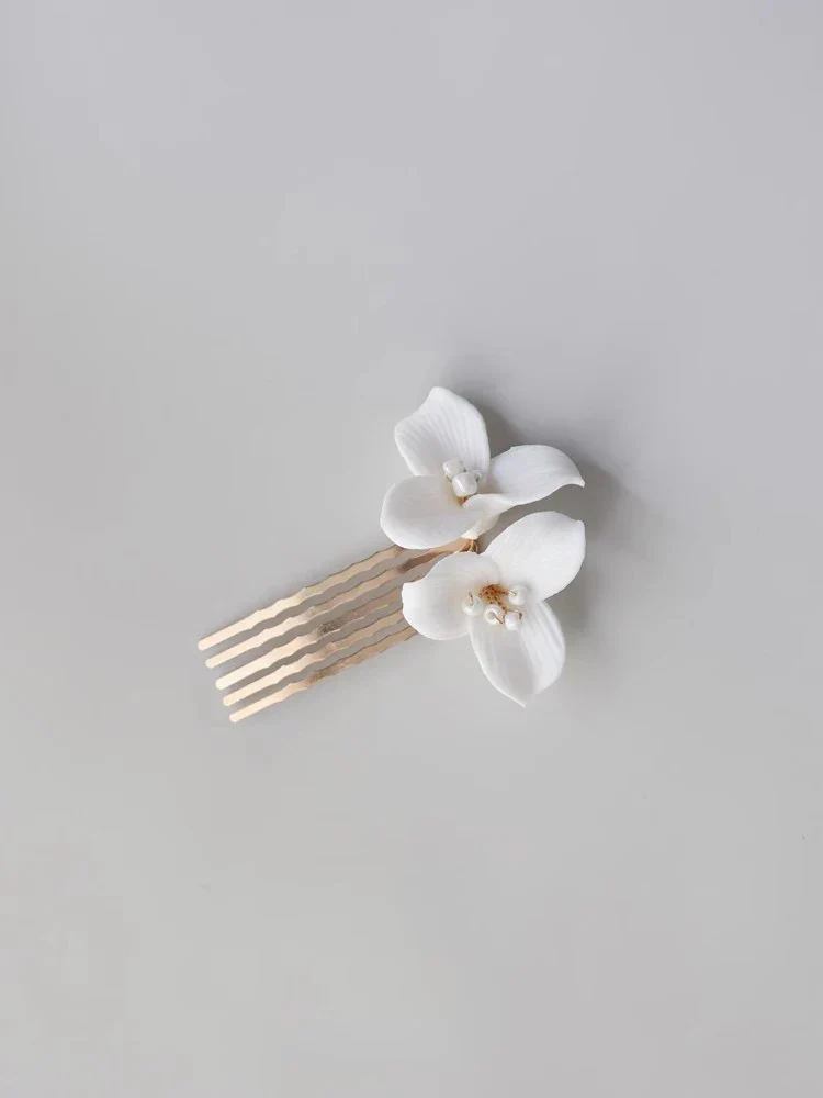 Bridal Jewelry Porcelain Flower Hair Comb Clip Pin Women Girl Head Piece For Bride Bridesmaids Hairpin Wedding Accessories - Image 5