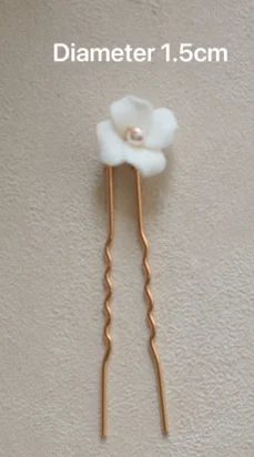 Bridal Jewelry Porcelain Flower Hair Pin Clip Pearl Head Piece For Brides Bridesmaids Hairpins Women Wedding Accessories - Image 8