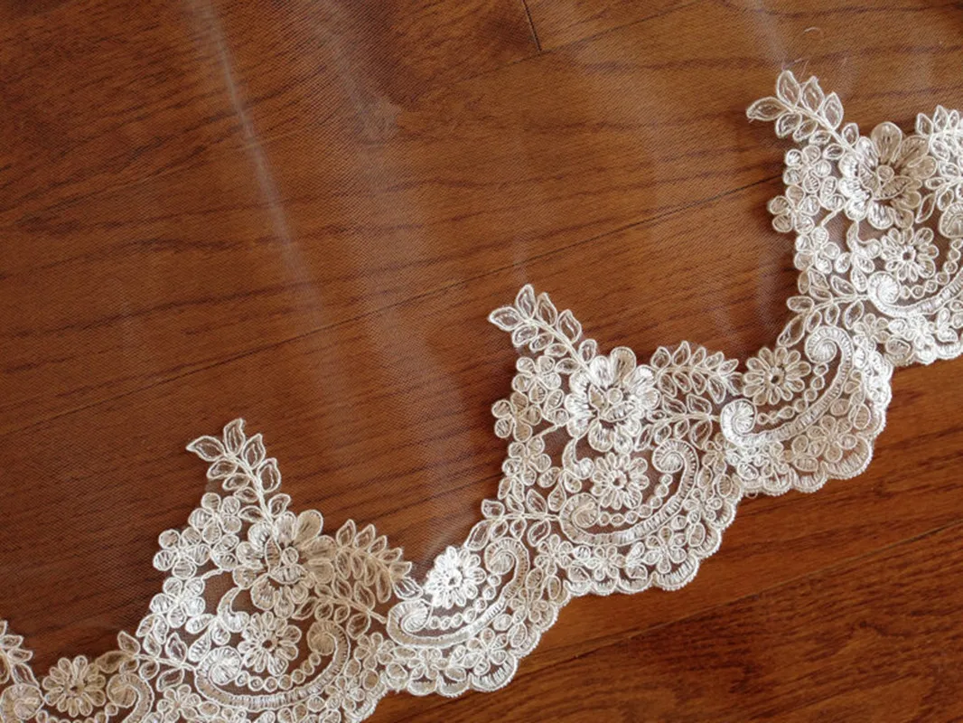Bridal Mantilla Lace Veil Cathedral Length Wedding Veil - Elegant Bridal Accessories - Image 4