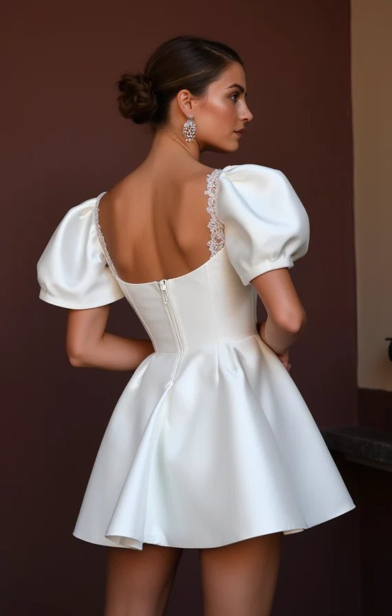 Casual Short Wedding Dress and Mini Dress for a Simple Yet Elegant Bridal Look - Image 3