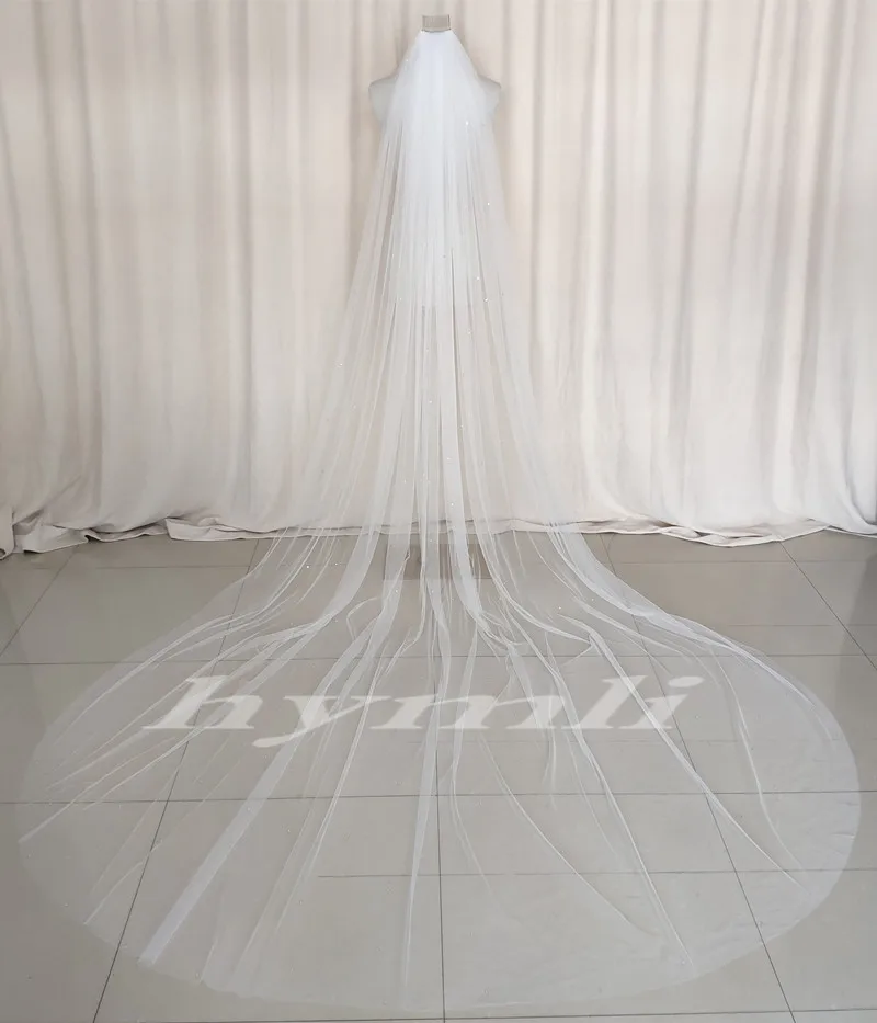 Cathedral Bridal Veil Cut Edge Veil Scatter Crystal Veil Chapel Wedding Accessories - Image 2