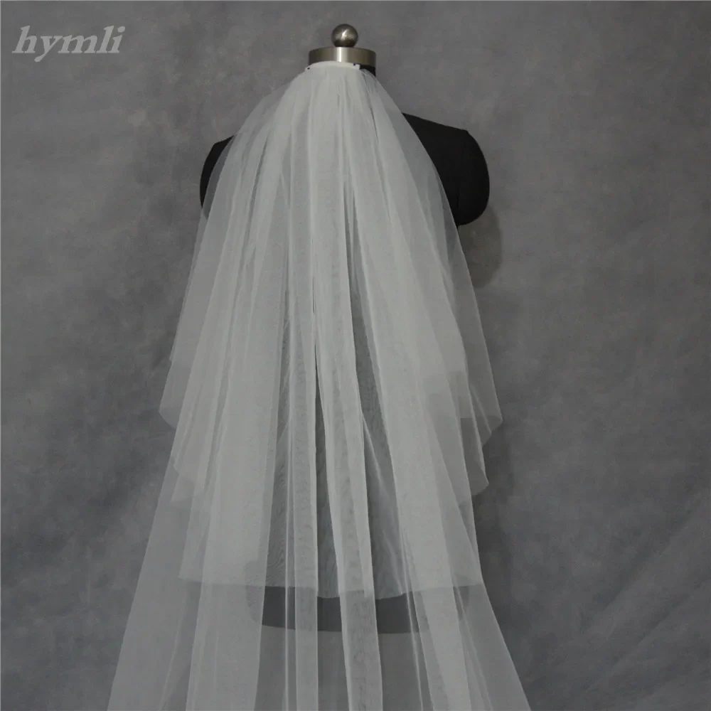 Cathedral Length Bridal Veil 2 Layer 3 Meters Popular New Style White Ivory Off-White Lace Wedding Veil for Brides - Image 2