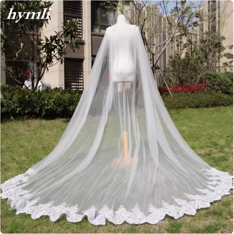 Cathedral Length Wedding Accessories Cape Veil  Bridal Cloak Lace Shoulder Cape Veil