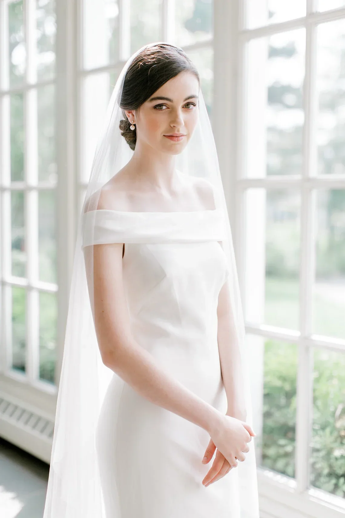 Cathedral Veil with Blusher, Soft Net Long Wedding Veil, Cathedral Drop Veil - Image 4