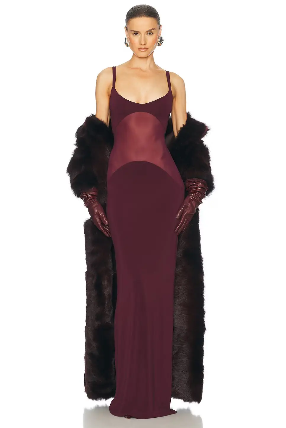 Celebrity Evening Party Dress Winered Color Women Sexy Strap Big O-Neck Bodycon Long Dress Celebrate Red Carpet Birthday Wear - Image 4