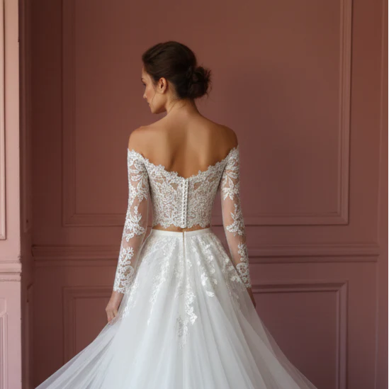 Tulle Skirt Wedding Dress Separate Long Top Options Bridal - Image 5