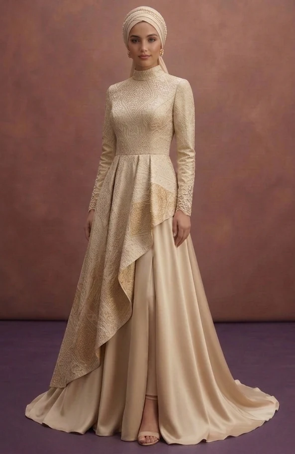 Champagne Muslim Prom Dresses – Subtle Luxury Looks - Image 2