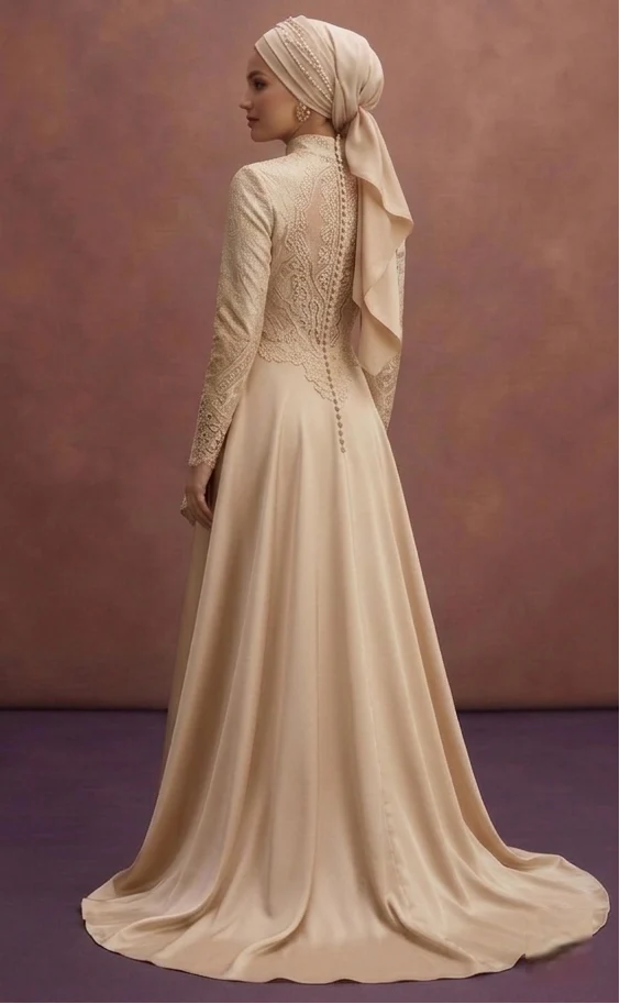 Champagne Muslim Prom Dresses – Subtle Luxury Looks - Image 3