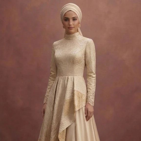Champagne Muslim Prom Dresses – Subtle Luxury Looks - Image 4
