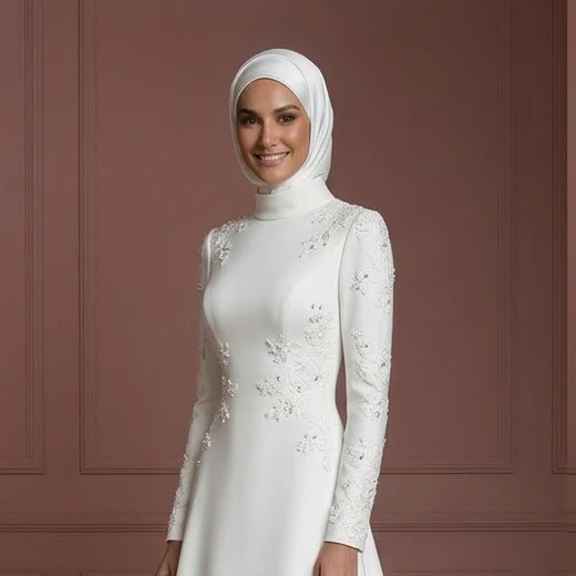 Cheap Hijab Wedding Dress Elegant Modest Bridal Muslim - Image 4