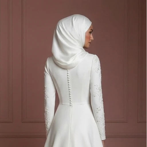 Cheap Hijab Wedding Dress Elegant Modest Bridal Muslim - Image 5