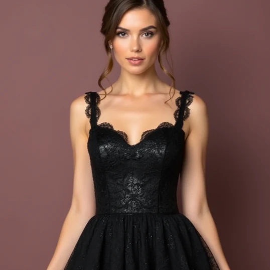 Chic Black Evening Dress & Prom Gown with Long Sleeves for a Sophisticated Style - Image 5